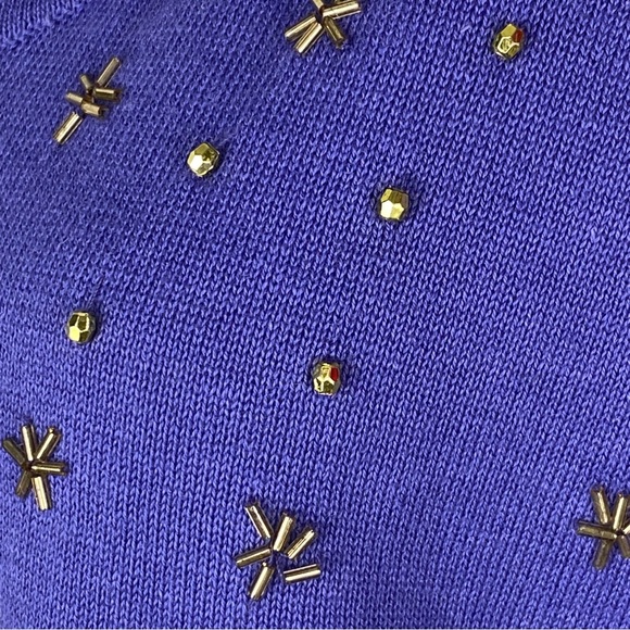 Storybook Knits Womens Christmas Sequin Three Wise Men Manger Sweater Sz Small - Picture 5 of 9